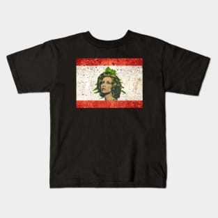 Lebanon flag fairuz Kids T-Shirt